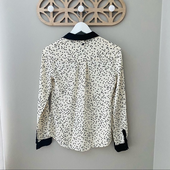 Maeve by Anthro. Polkadot Button Up Cream/Black Sz 2 - Picture 7 of 9